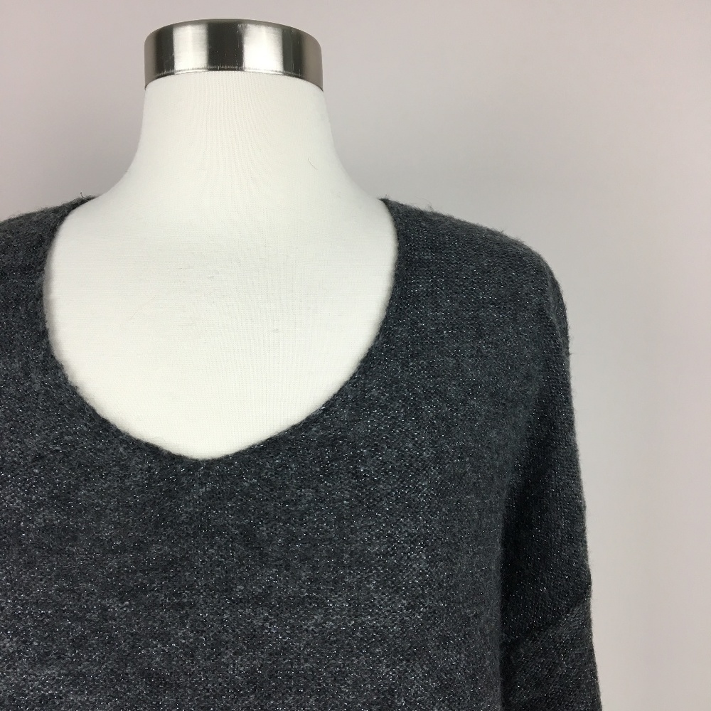 Gap Gray Sparkle Wool Blend Pullover Sweater M - image 2